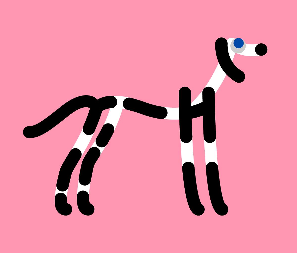 Linelobs – Black White Dalmatian Dog Illustration