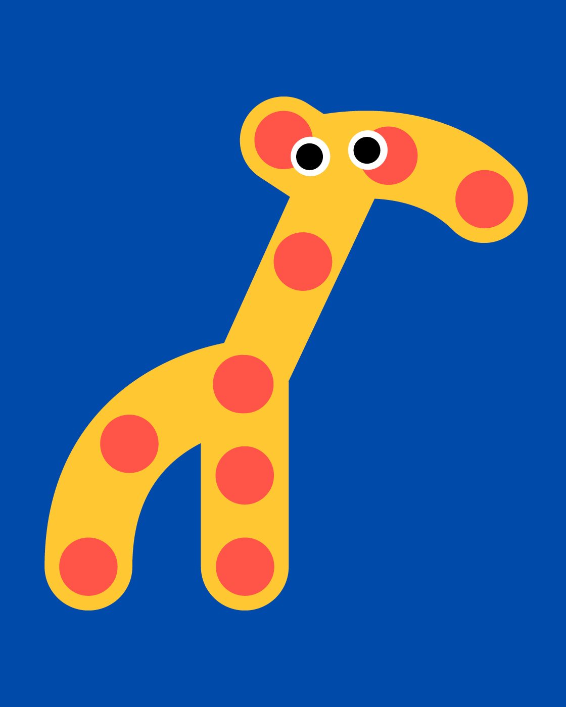 Linelobs – Blue Giraffe Line Illustration