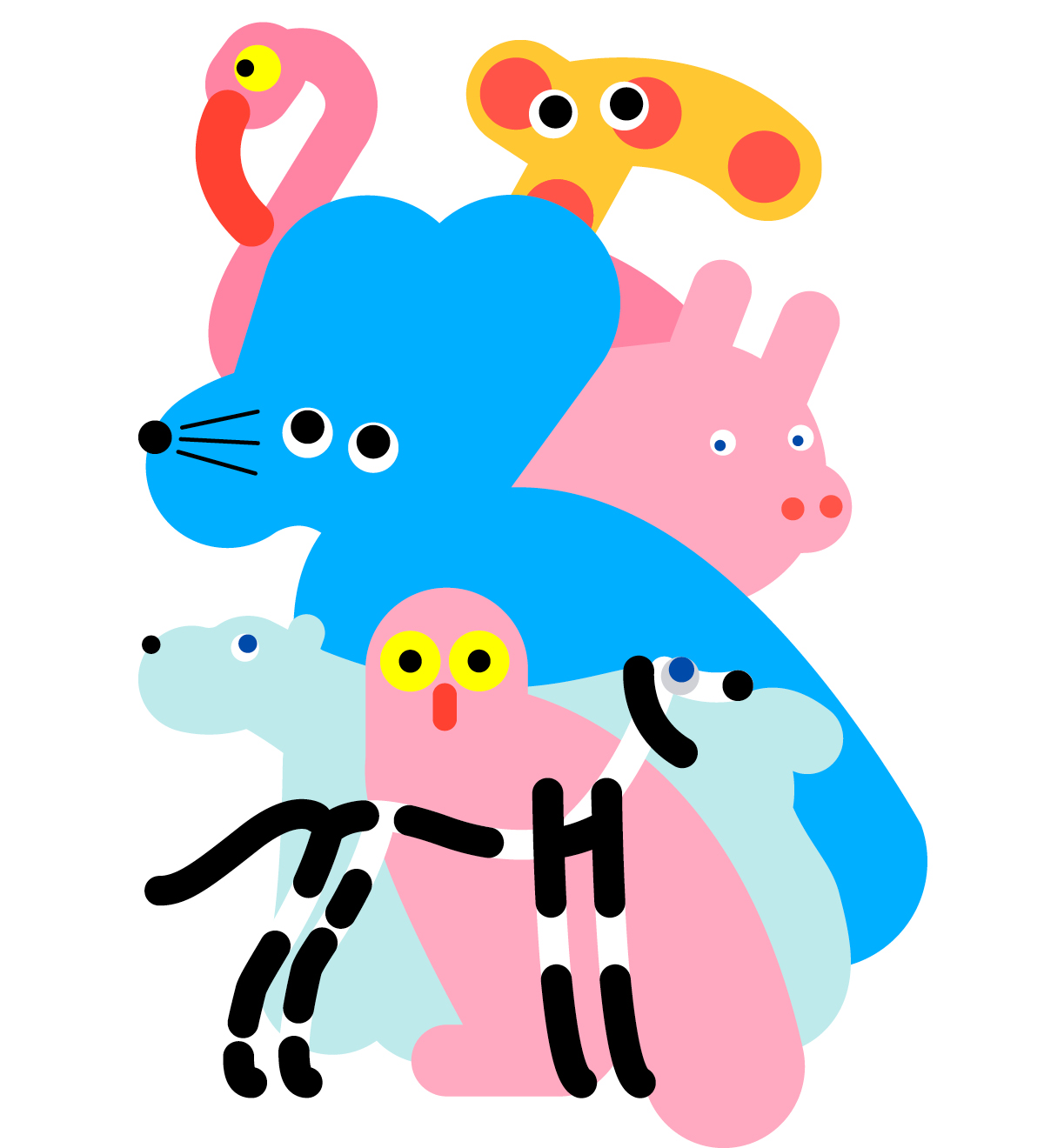 Linelobs – Blue Mouse Character Illustration