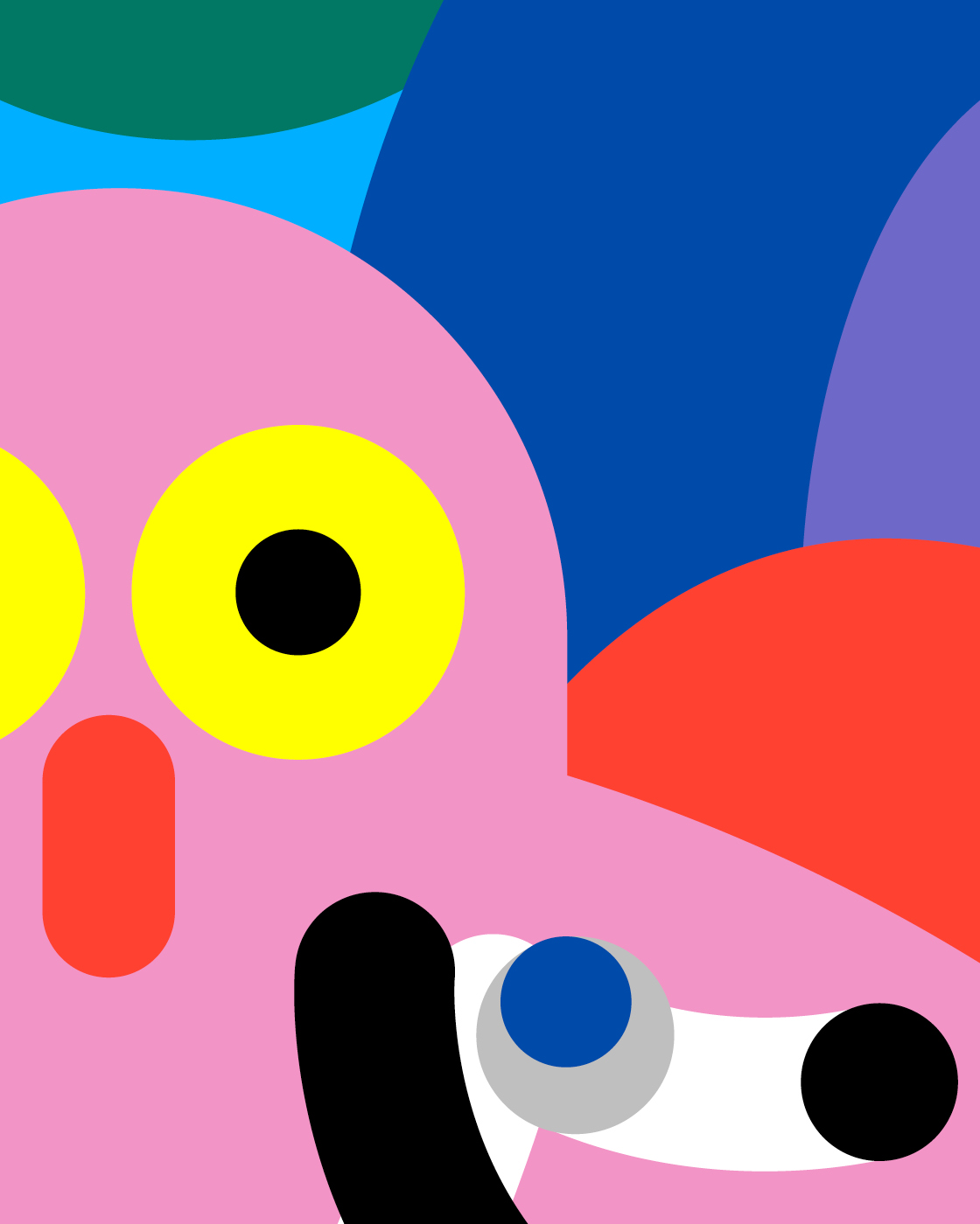 Linelobs – Character Illustration Pink Owl Closeup Detail
