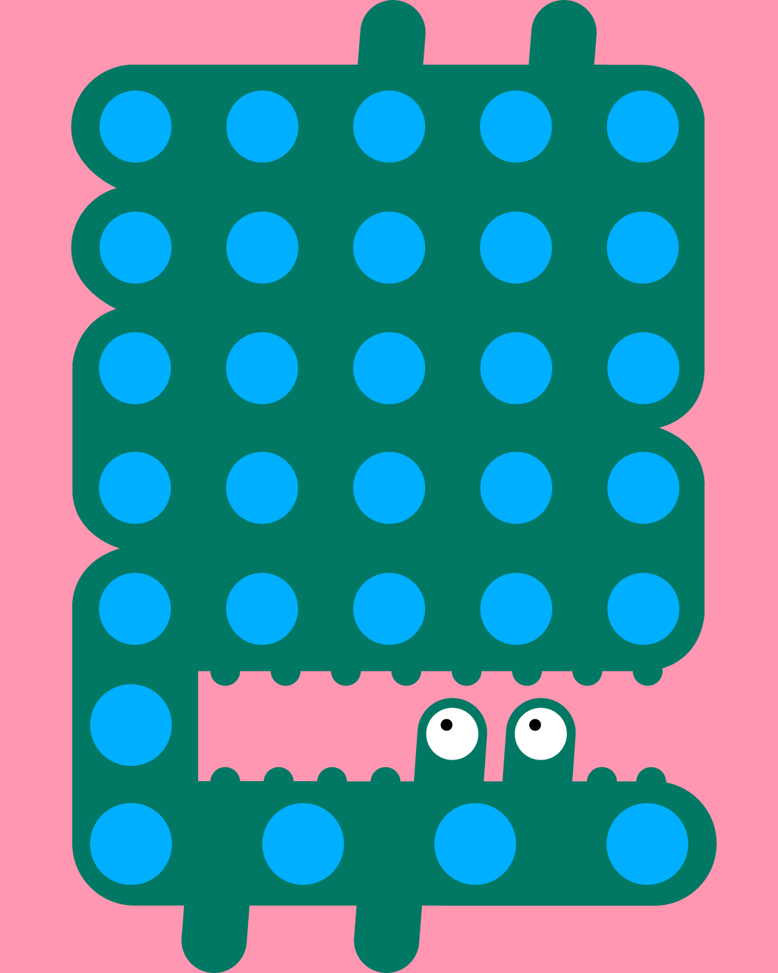 Linelobs – Crocolob Blue Spots Character Illustration