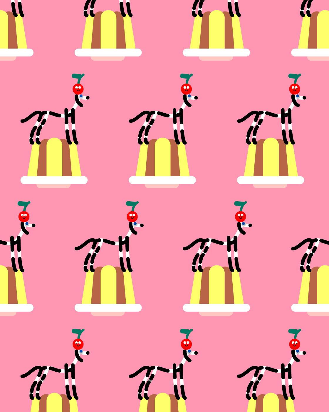 Linelobs – Dalmatian Dog Pudding Cake Cherry Pattern Design