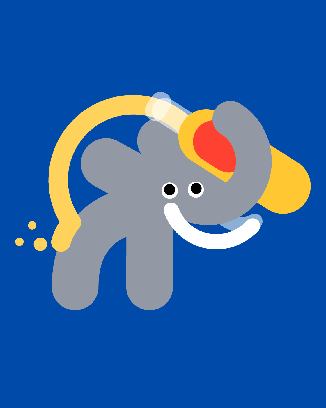 Linelobs – Elephant Drink Shower Character Illustration