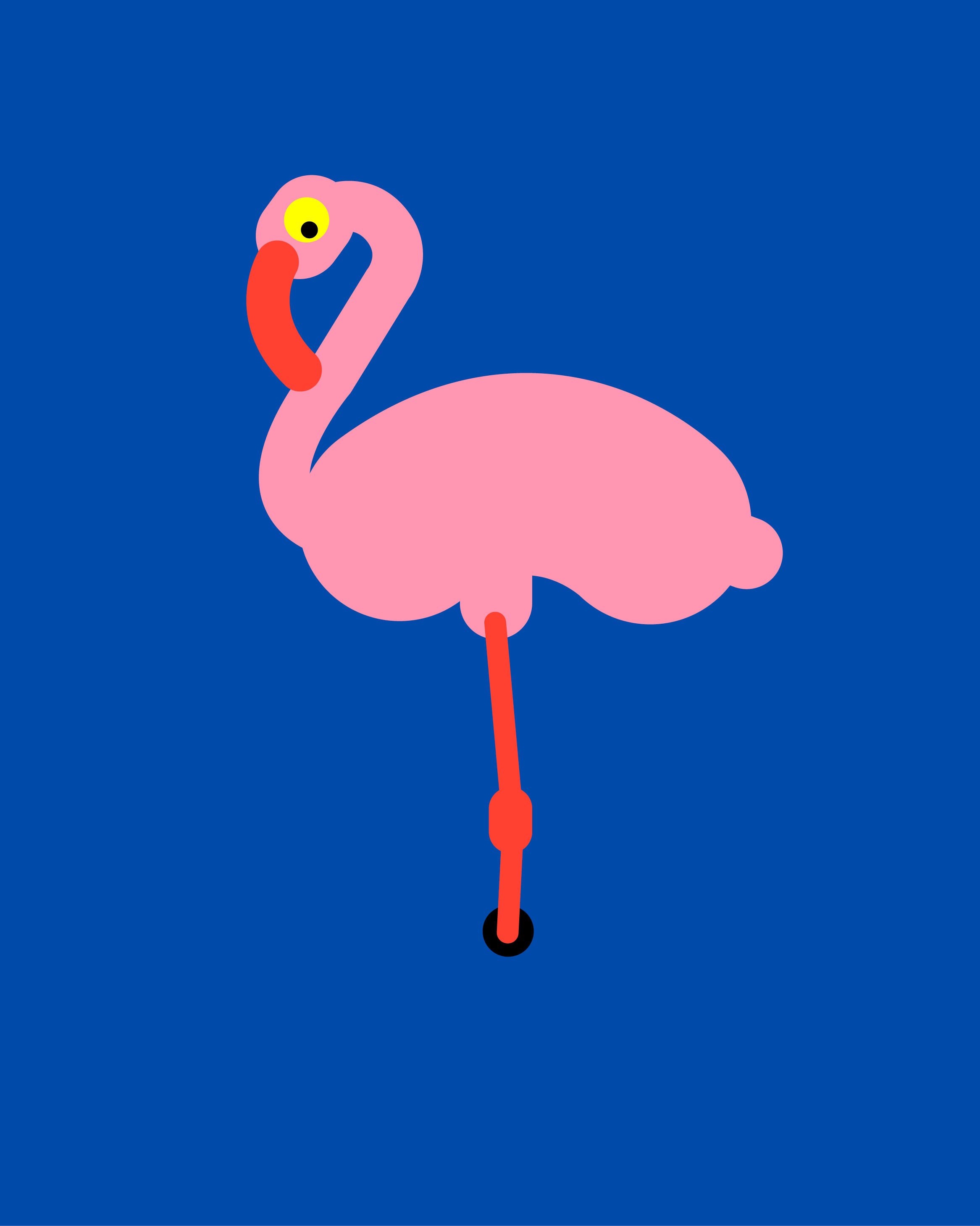 Linelobs – Flamingolob Pink Flamingo Character Illustration