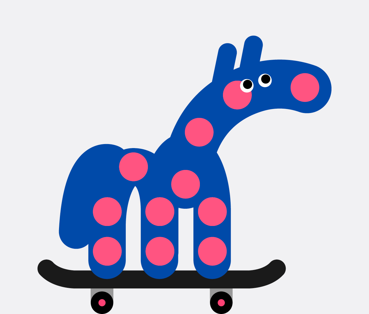 Linelobs – Blue Skating Horse Character Illustration