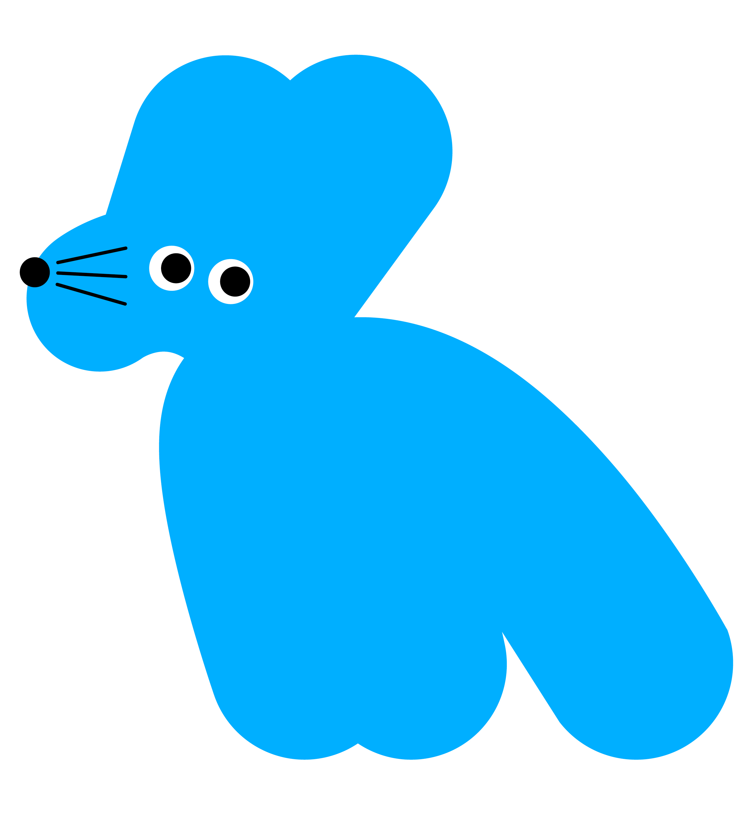 Linelobs – Blue Mouse Cutout Character Illustration