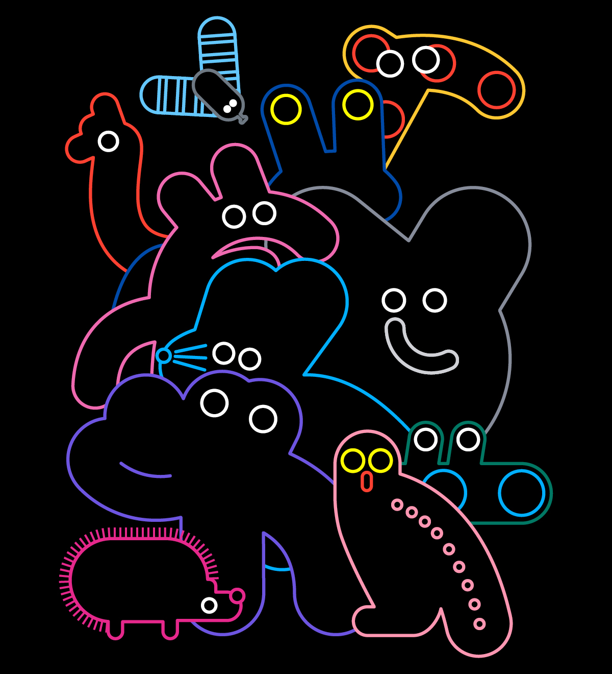 Linelobs – Neon Lights Character Illustration