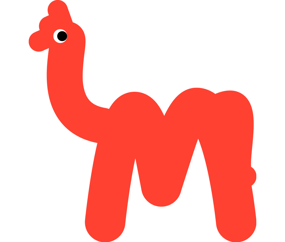 Linelobs – Red Camel Character Illustration
