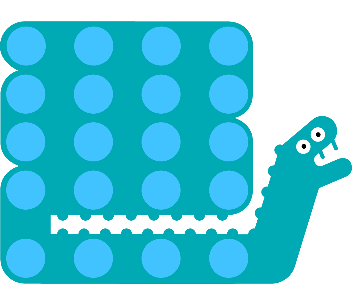 Linelobs – Turquoise Snakylob Character Illustration
