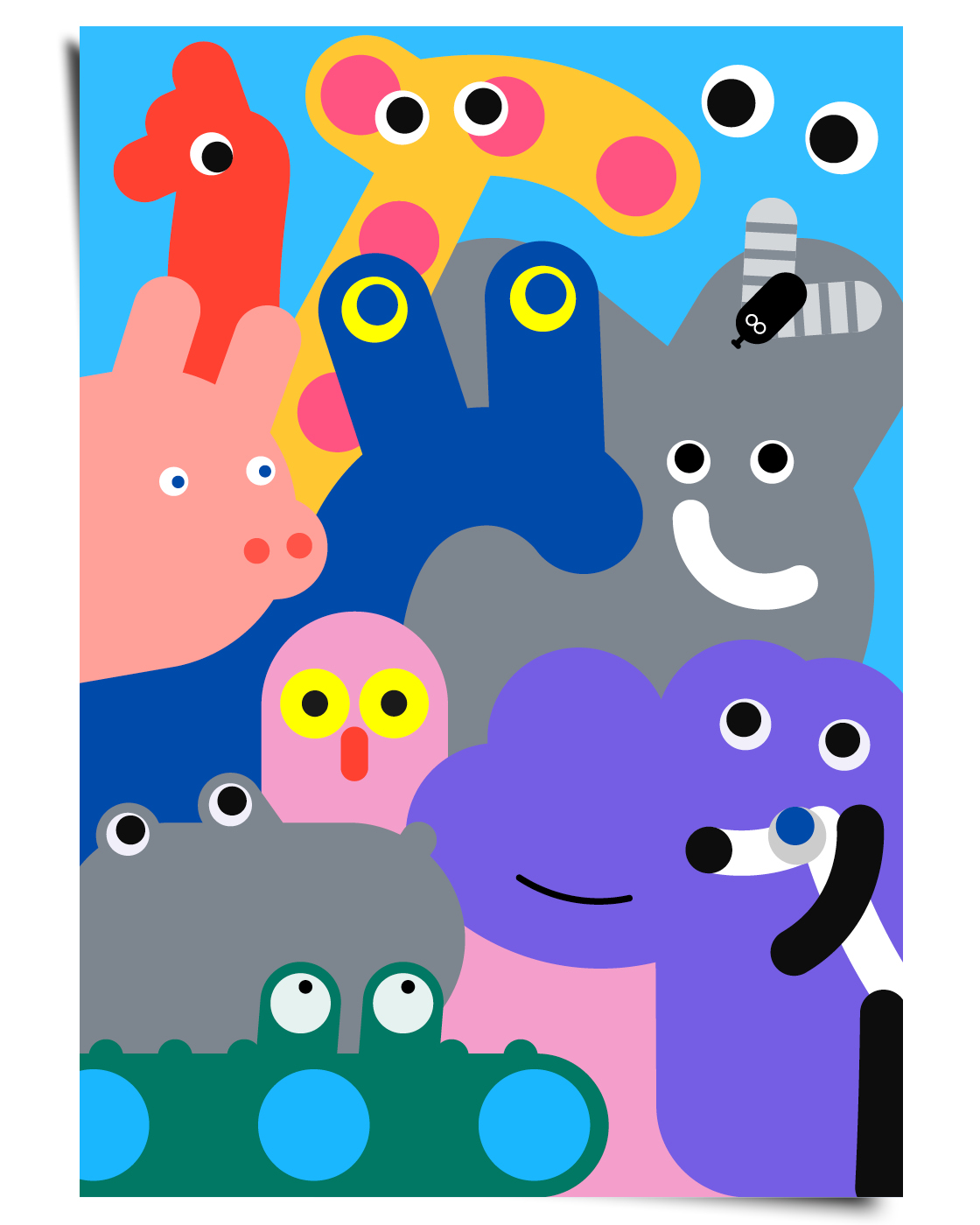 Linelobs – Zoo Animal Character Matters Poster Design